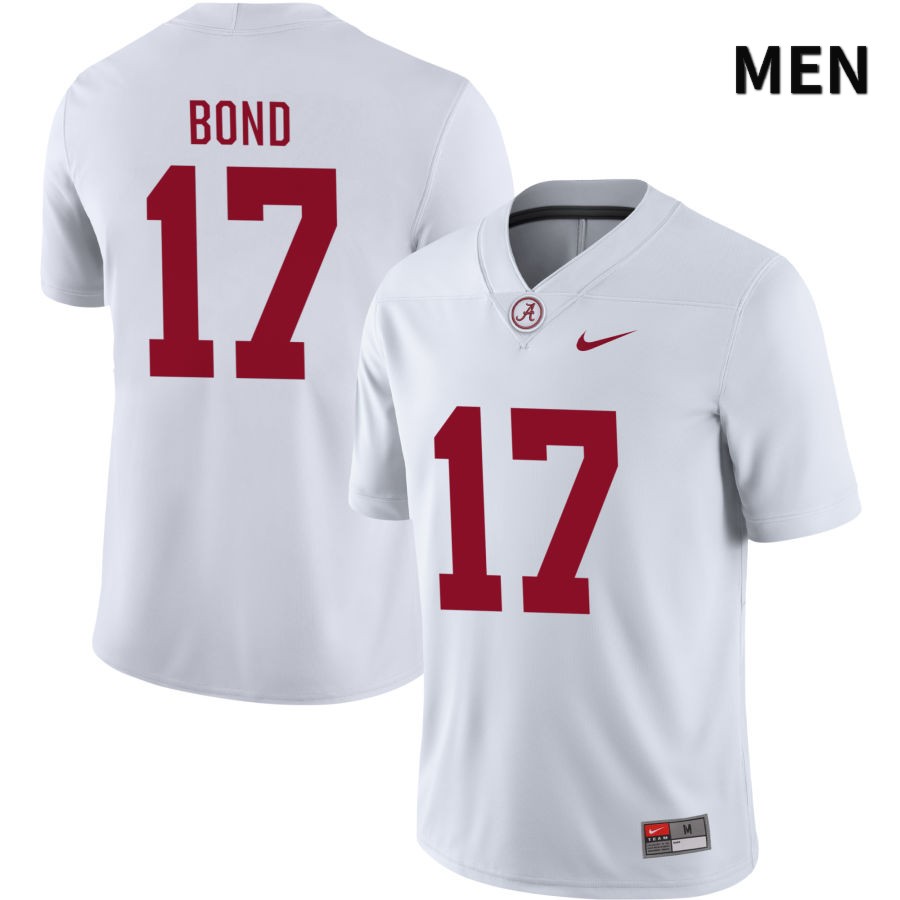 Alabama Crimson Tide Men's Isaiah Bond #17 NIL White 2022 NCAA Authentic Stitched College Football Jersey XC16Y81GE